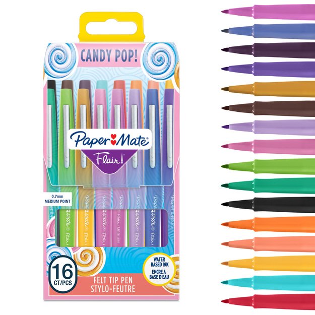 Paper Mate - Flair Felt Tip Pens - Candy POP Assorted Colours - 16 Count 3