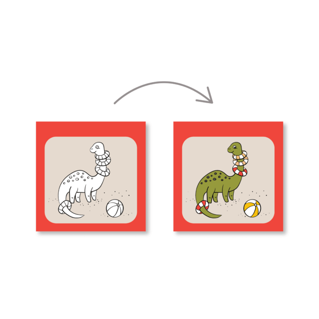 Filibabba - My favourite water colouring book - Dinos (FI-03583) 2