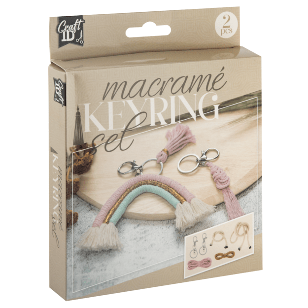Craft ID - Macrame keyrings 2 pcs - size 3x9 cm, 6x10 cm (CR1729/GE)