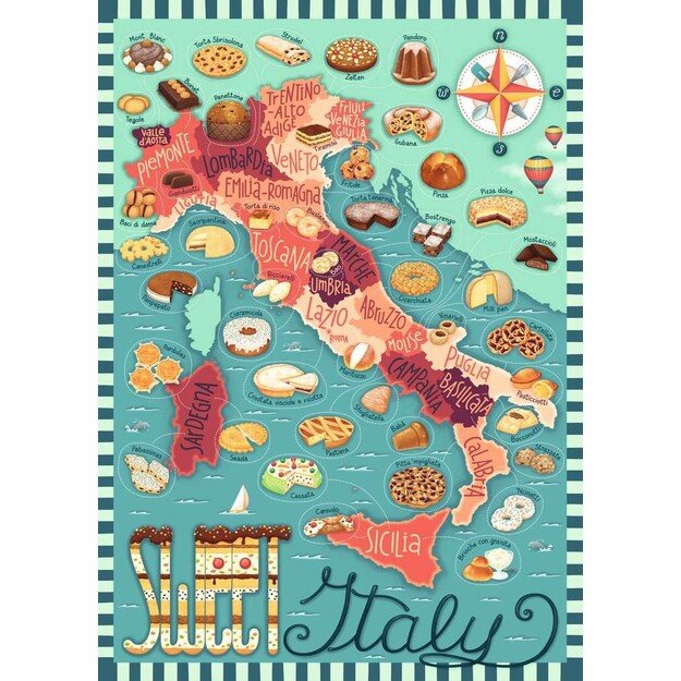 Ravensburger - Puzzle Map of Italy - Sweet 1000p (12001237) 1