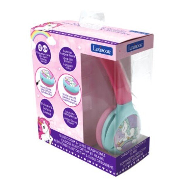 Lexibook - Unicorn - 2 in 1 Bluetooth® foldable Headphones (HPBT010UNI)