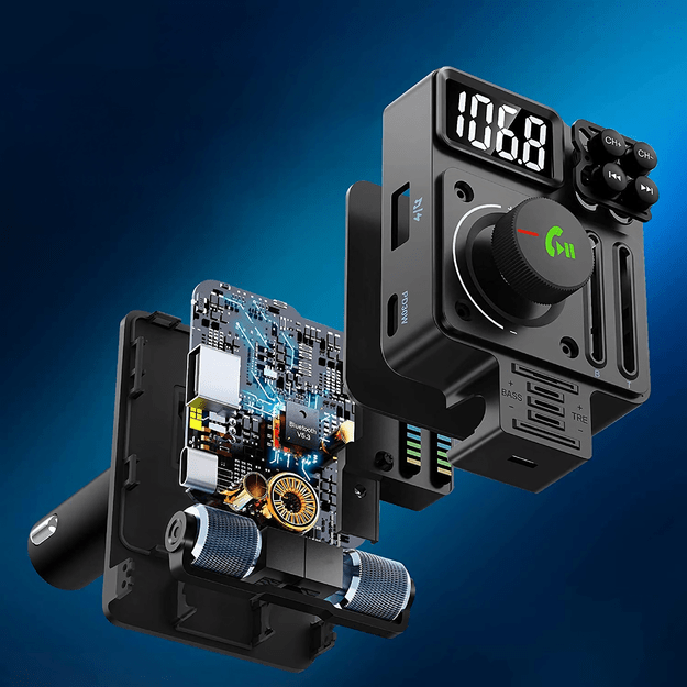 Transmiter Samochodowy Nadajnik Radio Fm Bluetooth 5.3 PD 30W Ładowarka  13