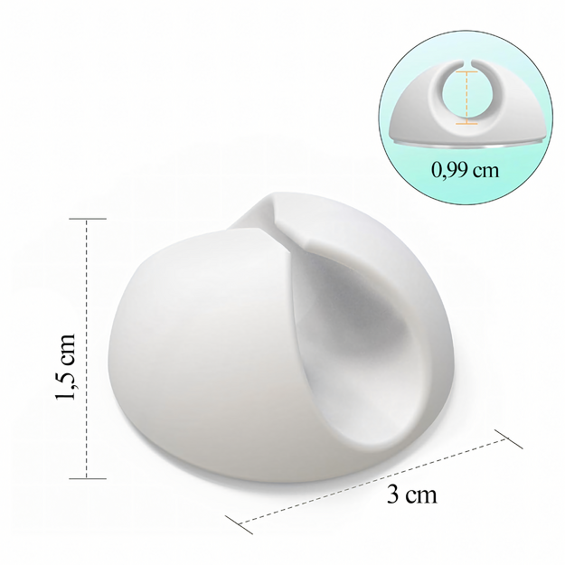 10 x turētājs organizators Klips kabeļu auklāmób Juvelierizstrādājumiemób Stipra balta krāsa