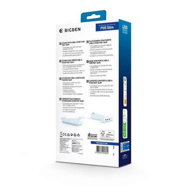 Nacon Horizontal Hub Station RGB/USB Hub, White PS5 Slim 7