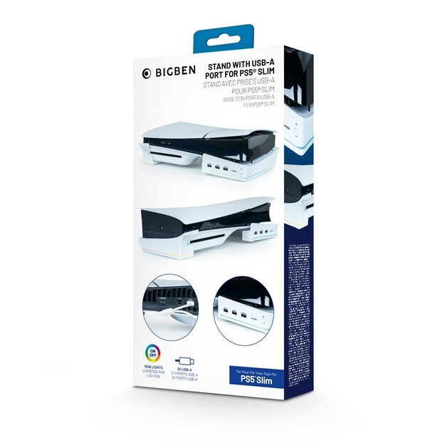 Nacon Horizontal Hub Station RGB/USB Hub, White PS5 Slim 8