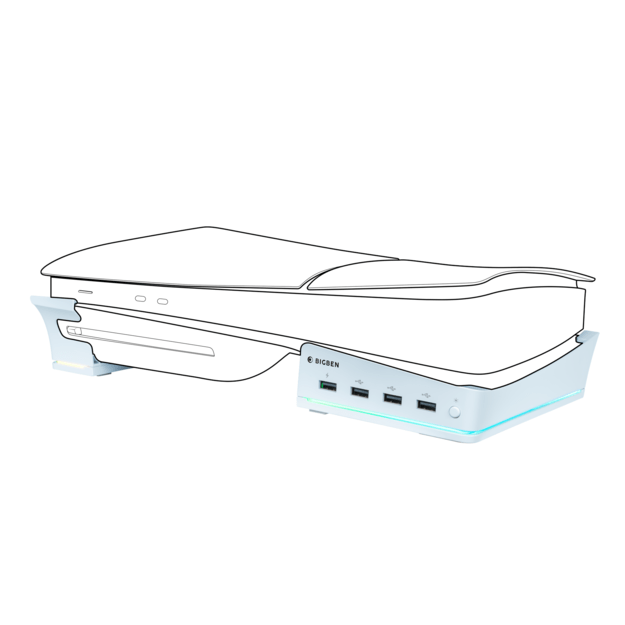 Nacon Horizontal Hub Station RGB/USB Hub, White PS5 Slim 1