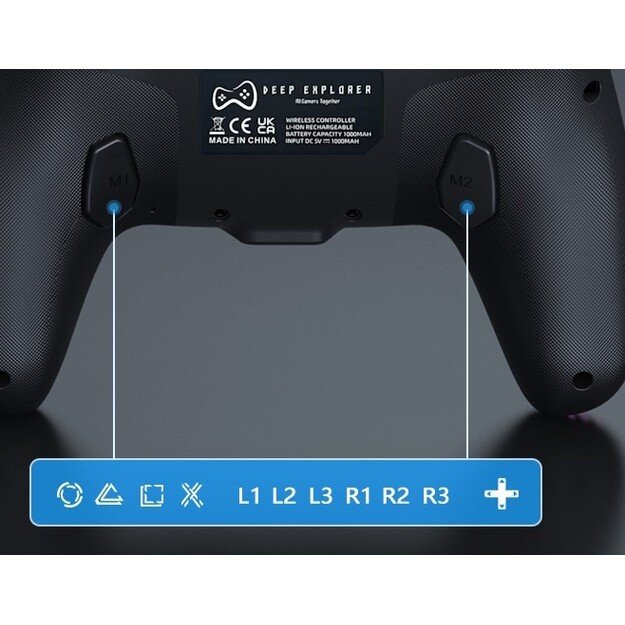Deep Explorer Wireless Controller Black PS4 / PS3 / PC