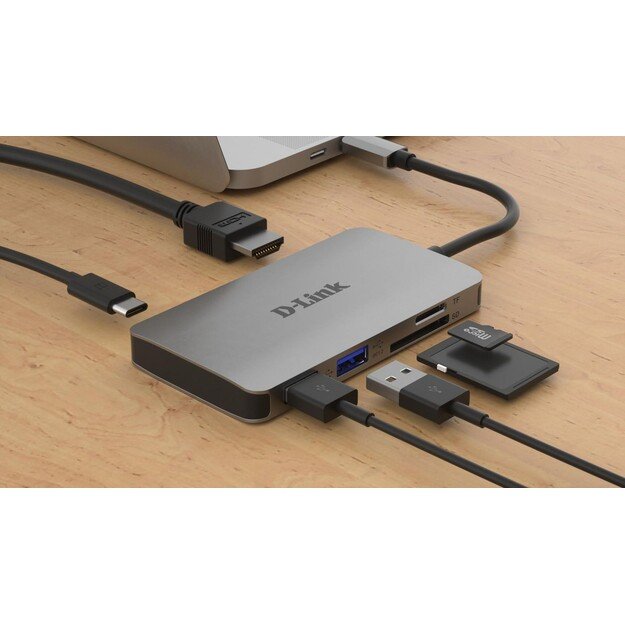 D-Link - Dockingstation 2xUSB 3.0, HDMI/USB-C, 4K UHD, 5 Gbit/s