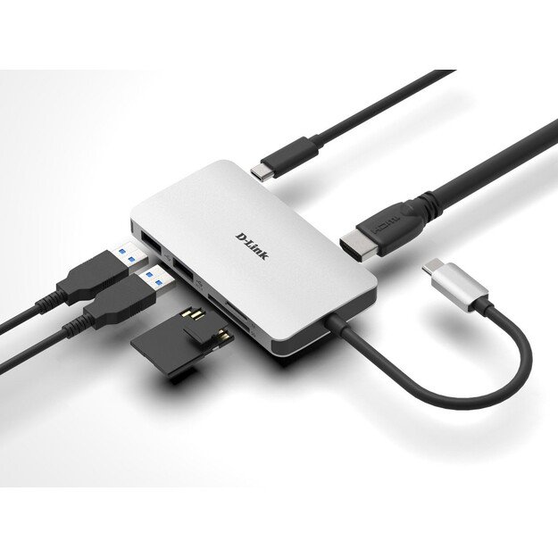 D-Link - Dockingstation 2xUSB 3.0, HDMI/USB-C, 4K UHD, 5 Gbit/s
