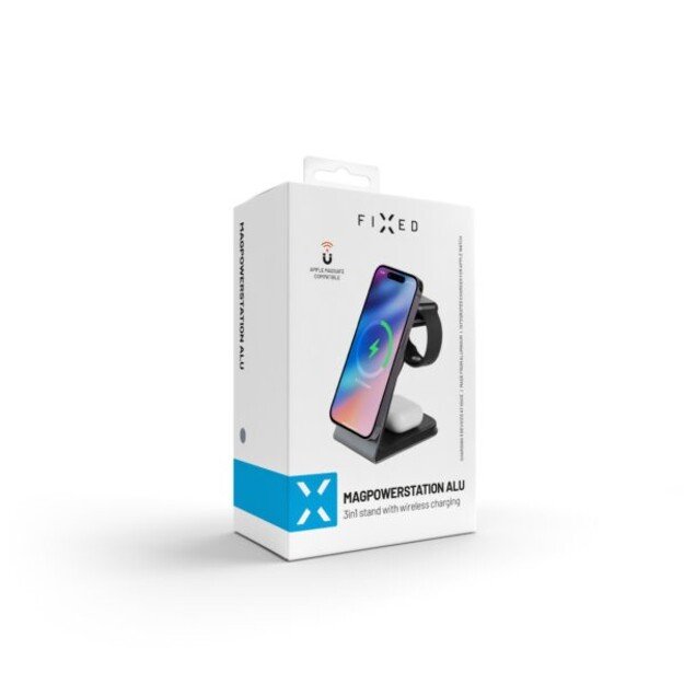 Fixed - 3in1 Mag Aluminum Wireless Charging station Black