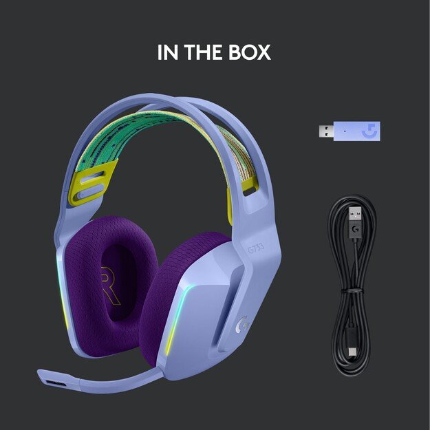 Logitech - G733 LIGHTSPEED Headset - LILAC - 2.4GHZ