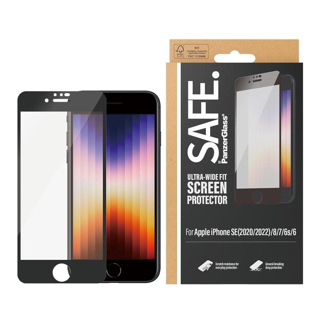 SAFE by PanzerGlass - Screen Protector - Apple iPhone 8, 7, 6, 6s - Edge-to-Edge