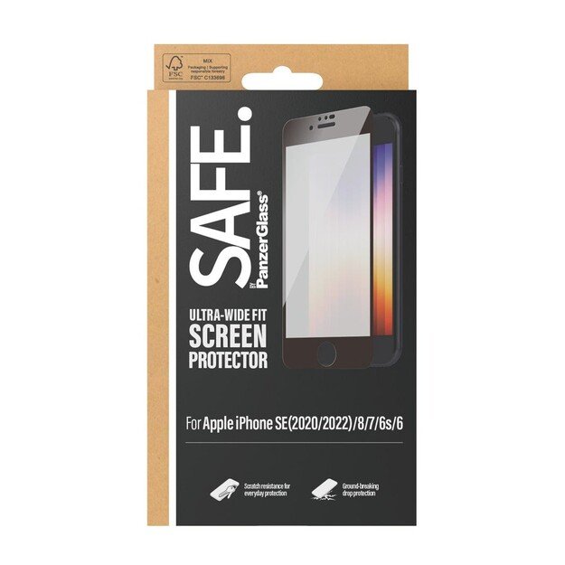 SAFE by PanzerGlass - Screen Protector - Apple iPhone 8, 7, 6, 6s - Edge-to-Edge