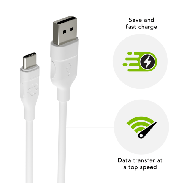 dbramante1928 - Re-charge - Cable - USB-A to USB-C, 2.5m - White