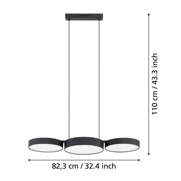 EGLO - Barbano-Z long table pendant black L84.5 - RGB + TW - Zigbee, Bluetooth