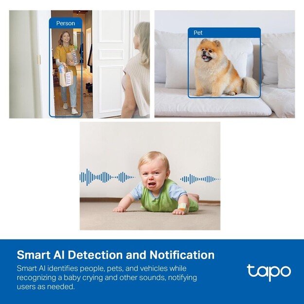 TP-Link - Tapo AI Home Security Wi-Fi Camera Tapo C125