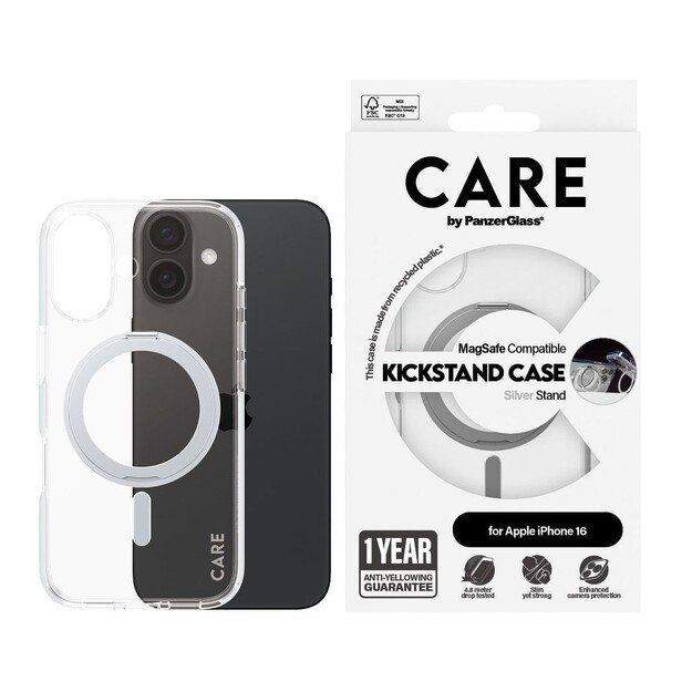 CARE by PanzerGlass - Feature Case - Transparent Silver - MagSafe - iPhone 16