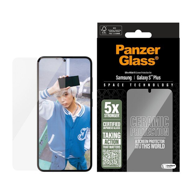 PanzerGlass - Ceramic Screen Protector Samsung Galaxy S 2025 Plus - Ultra-Wide Fit