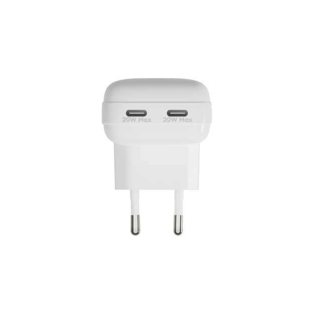 dbramante1928 - Re-charge Pro - EU Flat Wall Charger 2xUSB-C 20W-W
