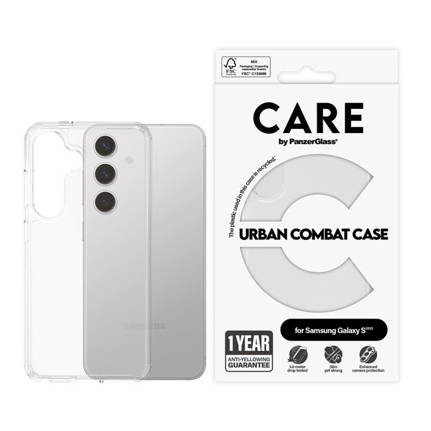 CARE by PanzerGlass - Flagship Case Transparent Urban Combat w. Clear Frame Samsung Galaxy S 2025