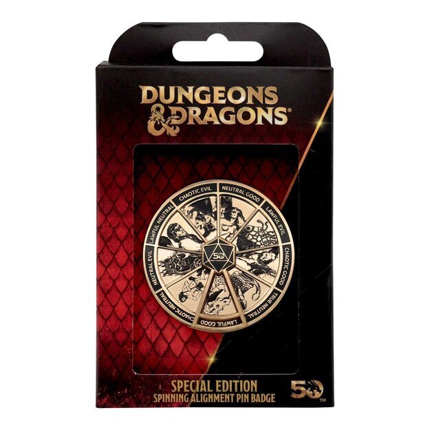 Dungeons & Dragons 24k Gold Plated Alignment Spinner Pin Badge