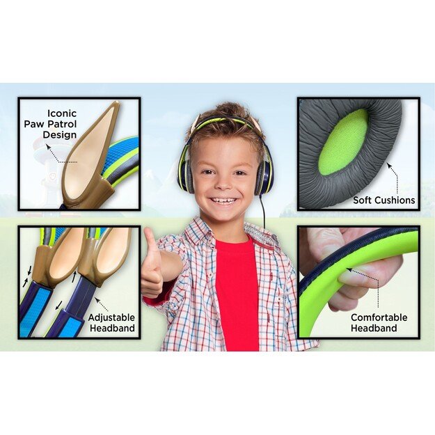 eKids - Disney Paw Patrol Chase Youth Headphones for kids with Volume Control to protect hearing