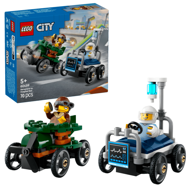 LEGO - LEGO City - Race Car Pack: Aeroplane vs. Hospital Bed (60459)