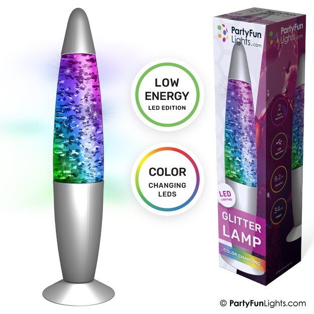 Party Fun Lights - Glitter lamp - Multicoloured - 34 cm (605401)