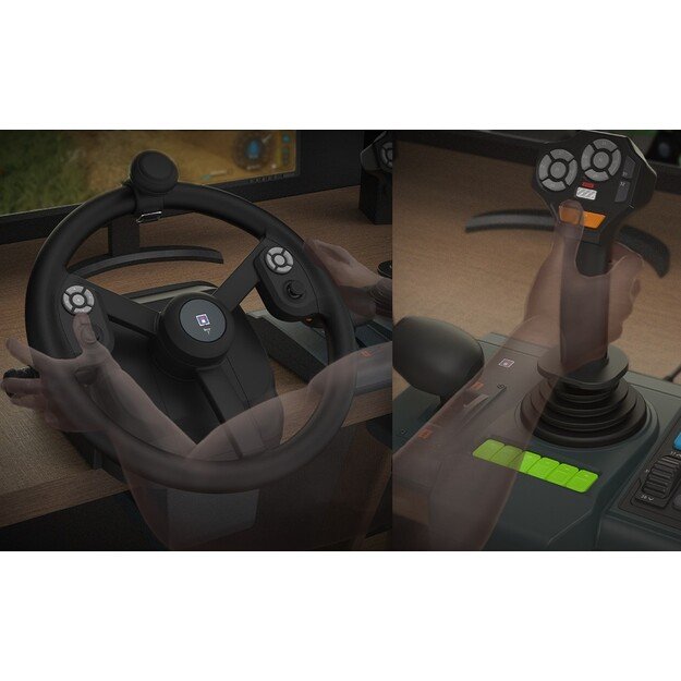 HORI - Farming Control System for PC (Windows 11/10) for Farming Simulator with Full-Size Steering Wheel, Control Panel & Pedals