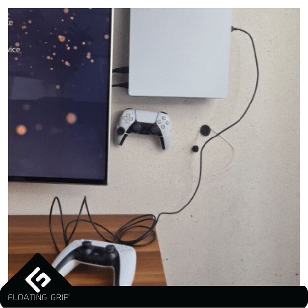 Floating Grip Playstation 5 Wall Mounts by Floating Grip - White Bundle