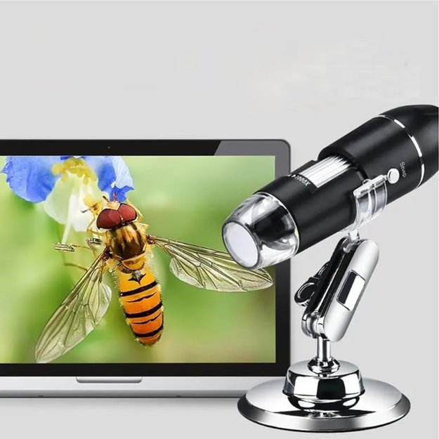 Mikroskop Cyfrowy Zestaw USB LED Przybliżenie 1600 EDUKACYJNY NAUKOWY  1
