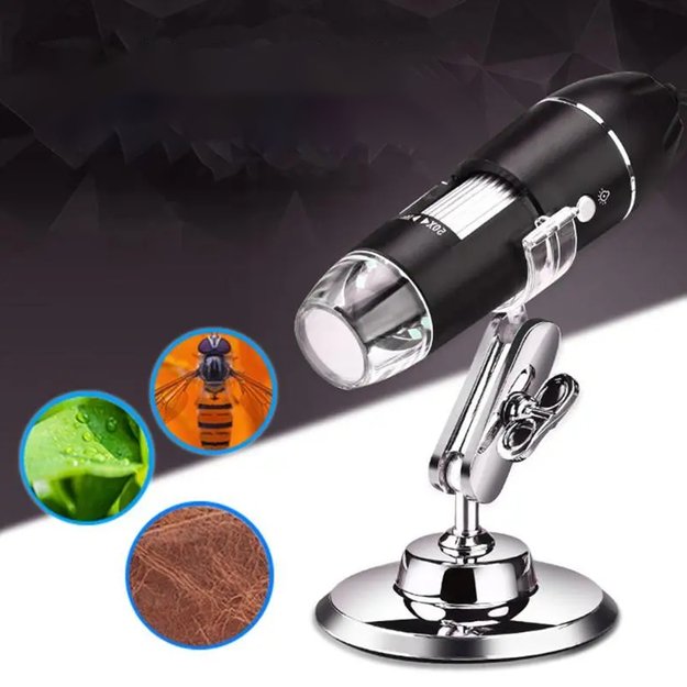 Mikroskop Cyfrowy Zestaw USB LED Przybliżenie 1600 EDUKACYJNY NAUKOWY  30
