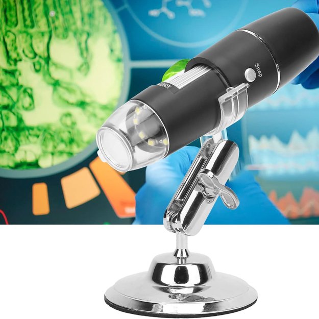 Skaitmeninis mikroskopo rinkinys su USB LED priartinimu 1600 MOKSLINIS 28