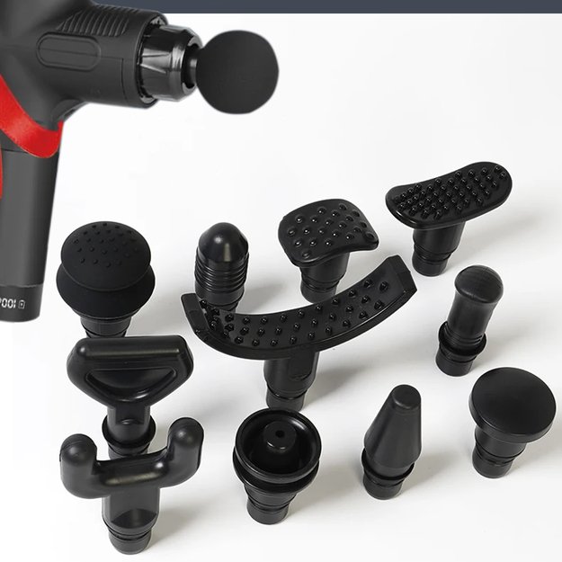 PISTOLET DO MASAŻU MASAŻER DO PLECÓW CIAŁA MASSAGE GUN 12 KOŃCÓWEK GŁOWIC 19