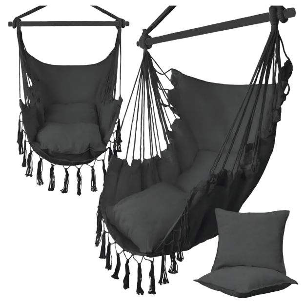 Hanging Chair Hammock Brazilian Garden Swing Chair with Cushions
