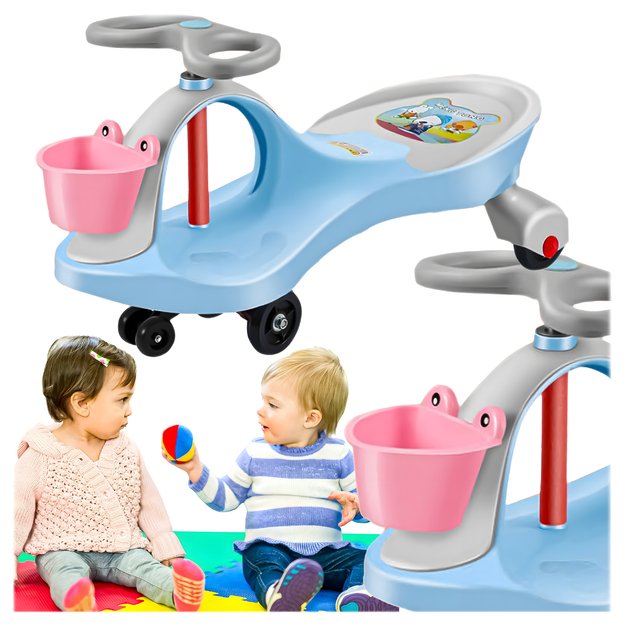 Vaikams skirta važiuojamoji sūpuoklė su sūpynėmis ir stūmiku