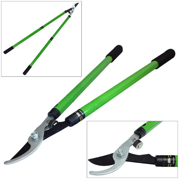 TWO-HANDED TELESCOPIC GARDEN SCISSORS, BRANCH SHEARS, 68 CM