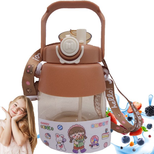 VANDENS BUTELIS MOKYKLAI, DARŽELIUI, VANDENS BUTELIS SU ŠIAUDELIU, PAVADĖLIS VAIKAMS 1L