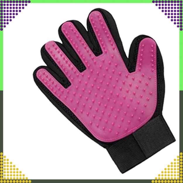 Pirštinis šepetys šunims ir katėms šukuoti, draskyti, plovimui, masažui