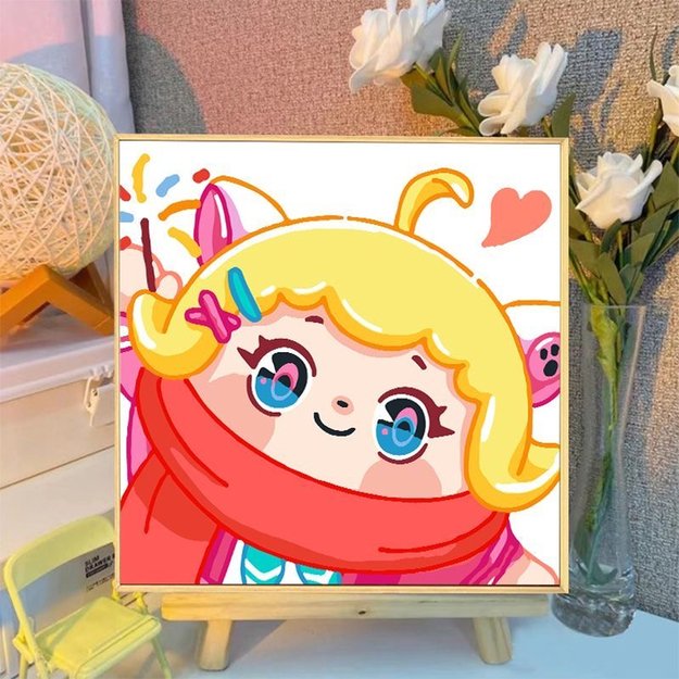 PAINTING BY NUMBERS PICTURE WITH FRAME SET BRUSHES PAINT 30x30 FOR CHILDREN