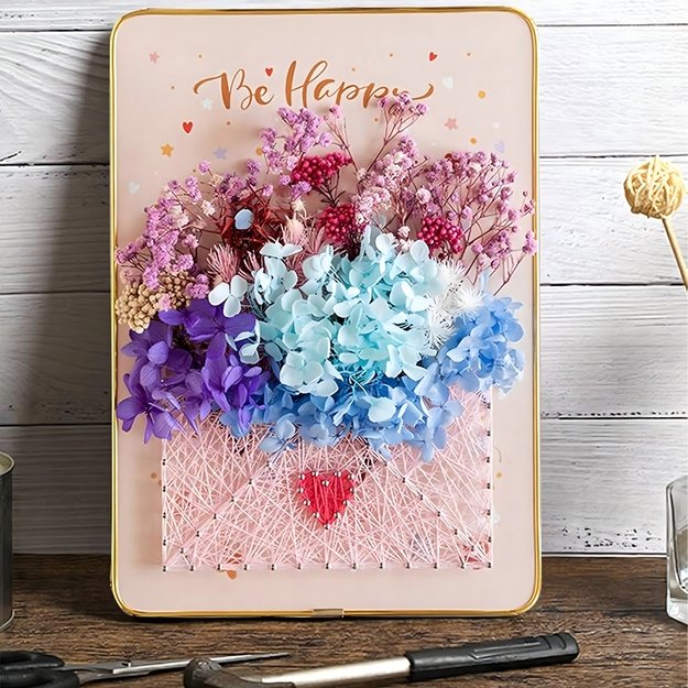 ZESTAW KREATYWNY DO STRING ART PRZEPLATANKA HAFT OBRAZ LED W RAMCE 21x30 CM 16