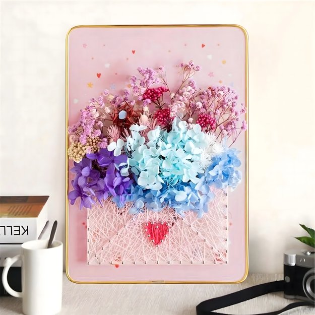 ZESTAW KREATYWNY DO STRING ART PRZEPLATANKA HAFT OBRAZ LED W RAMCE 21x30 CM 17