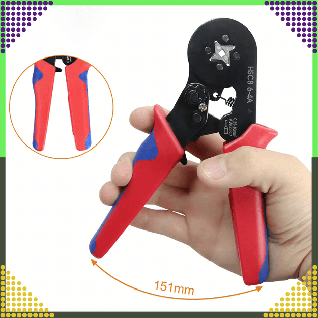 Praska Zaciskarka do Tulejek Konektorów Końcówek Kabli Przewodów 0.25-10mm 24