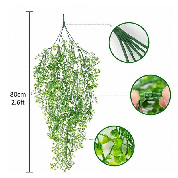 ZESTAW SZTUCZNE KWIATY DEKORACYJNE GIRLANDA KWIATOWA BLUSZCZ 2SZT 80CM 18