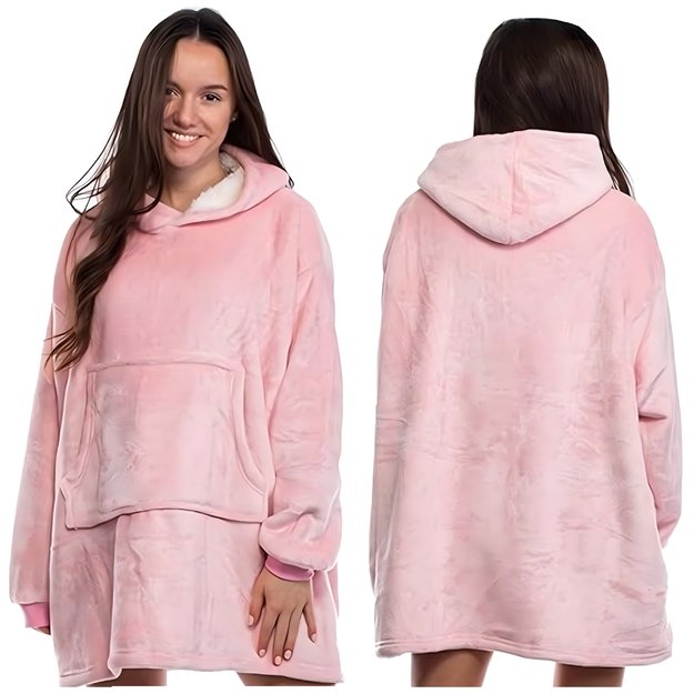DUŻA BLUZA KOC KOCOBLUZA OVERSIZE GRUBA Z KAPTUREM SZLAFROK DAMSKA MĘSKA