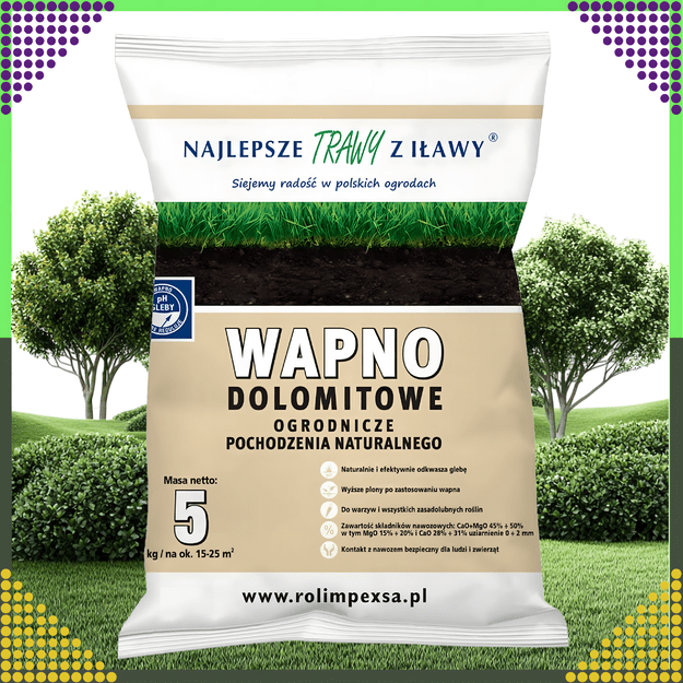 Premium Wapno Dolomitowe Ogrodnicze Ogrodowe Naturalne Nawóz Eko 20kg 10
