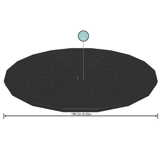 Bestway 58039 PVC Pool Protective Cover Ø 549 cm Black