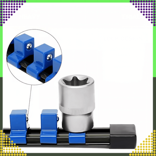 Organizer Rail Clip Strip Holder for Sockets and Socket Wrenches 1/2 12 pcs