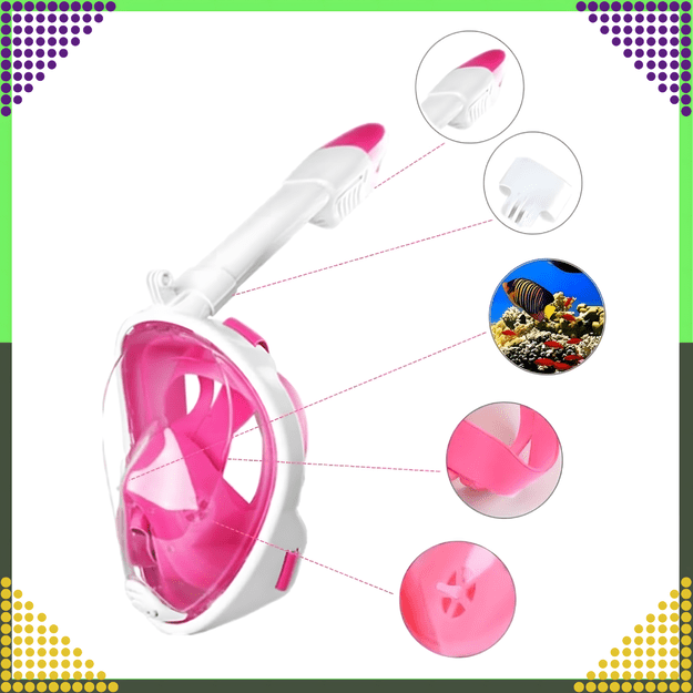 Maska do Nurkowania Pływania Snorkelingu Wody Pełnotwarzowa na Basen L/XL  4