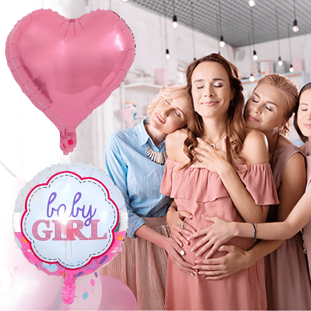 Balony na Baby Shower Bobas Dziewczynka Baby Girl Zestaw 5 szt Gwiazdki  8
